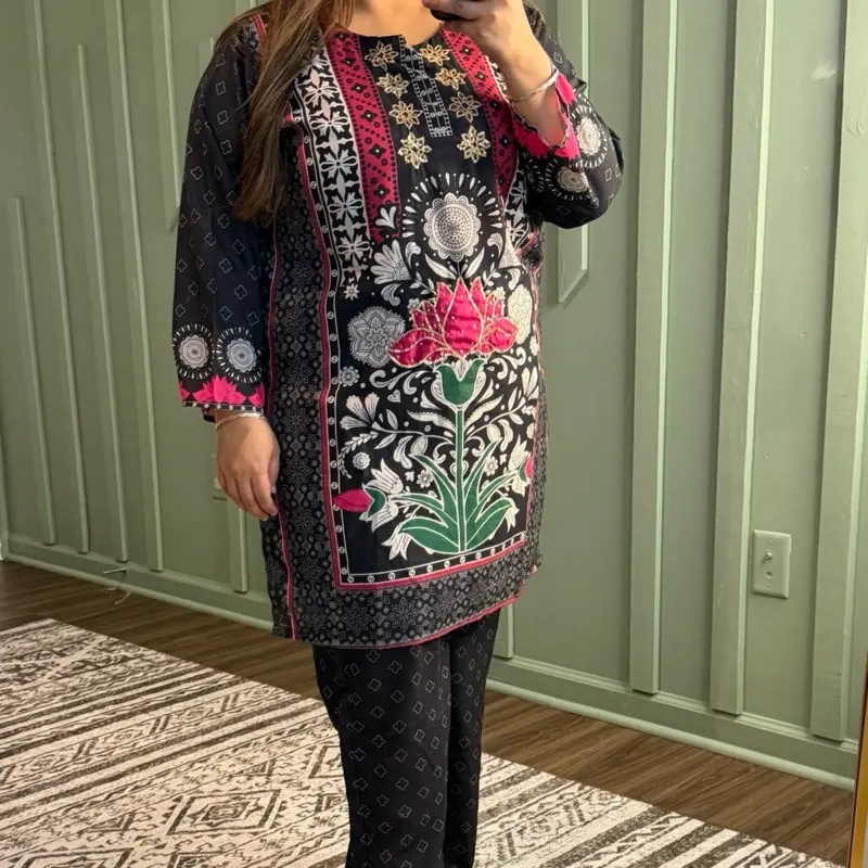 Black Print Co ord Set
