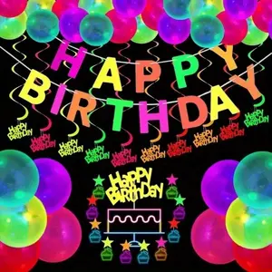 100pcs 10 Inch Glow in The Dark Rainbow Latex Balloons Set, Perfect for Glow in The Dark Neon Party Supplies,Room Decorations,Weddings,Birthday Parties,Glow in The Dark Party Decorations,colorful balloon
