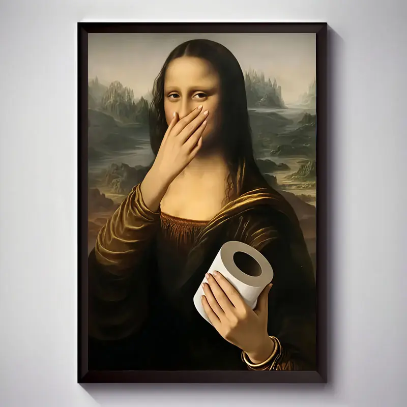 A humorous bathroom-themed canvas Print poster, artistic wall decoration for living room, bedroom, office, dining room, bar, Modern Art piece, unique artwork, perfect gift and decoration.