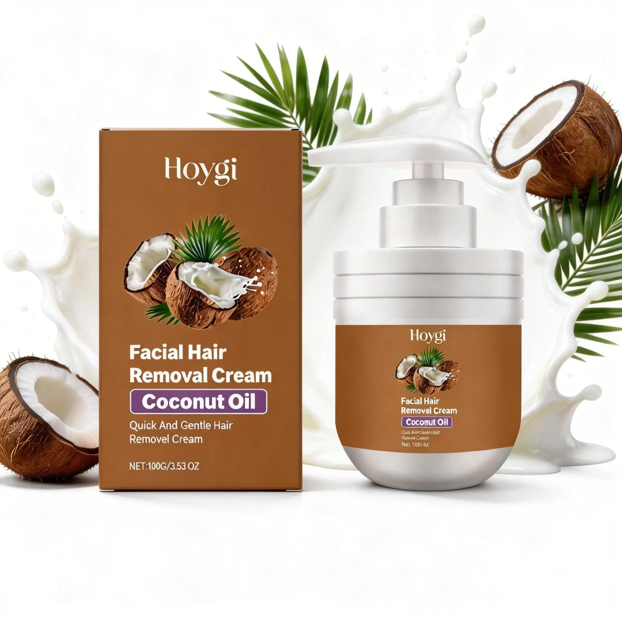Coconut Oil Facial Hair Removal Cream for Smooth and ComfortableSkin - Gentle Lip Hair Removal Hypoallergenic Wax Beads wax waxing kit hair removal for women