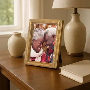 Americanflat Picture Frame | Faux Bamboo Molding | Shatter-Resistant Glass