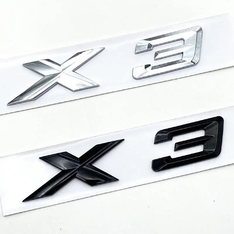 2026 New 3D ABS Black Chrome Car Letters Rear Trunk Badge X3 Logo For ...