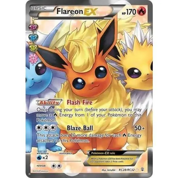 Flareon EX (Full Art) - #RC28/RC32 - Generations: Radiant Collection - Near Mint