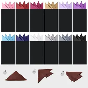 12 pack Men's Prefolded Pocket Squares Polyester Pocket Square Handkerchief Polyester Triangles Handkerchiefs for Wedding Party Beauty & Personal Care