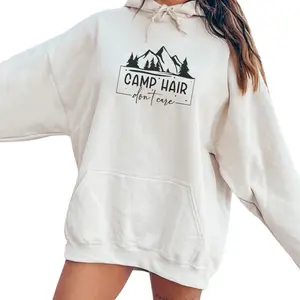 Camp Hair Don't Care Hoodie Beige Comfortable fit