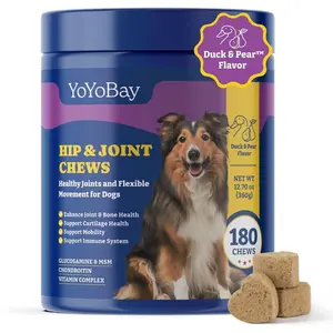 Joint Supplement for Dogs - Glucosamine for Dogs, with Chondroitin, MSM - Dog Pain Relief Anti-Inflammatory, Support Hip & Joint Health, Mobility - 180 Soft Treat Chews, Duck & Pear Flavor
