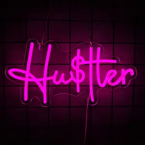 Neon Sign Wall Decor, Dollar Sign Fluorescent Light (5V USB Powered), Bedroom Office LED Neon Sign, Pink Maid Neon Sign