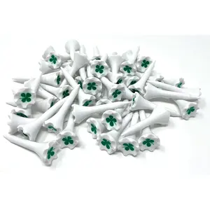 1  1/2 " Plastic Golf Tees - Short Tees for Irons, Par Threes, Hybrids, and Driving Range - Pack of 50 or 100 Bulk in High Visibility White Durable Plastic