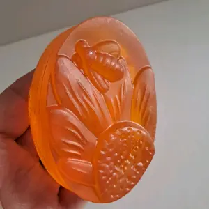 Handmade Soap Honey Natural - Orange Color with Bee Design