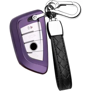 Key Fob Cover for BMW 2 5 6 7 Series X3 X5 X1 X6 X4 Car Accessoreis with Keychains Soft TPU Key Case Shell Replacement