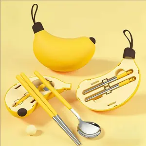 Portable Stainless Steel Travel Utensil Set, Handy Set Utensils, Reusable Folding Chopsticks &Spoons, Ideal for Picnic Camping Outdoor Activities Lunch Box Use, Stainless Steel Utensils, Camping Kitchenware