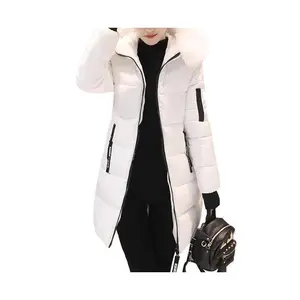 Women's Parka Winter Long Cotton Casual Fur Hooded Jacket Thick Warm Winter Parka Cotton Coat