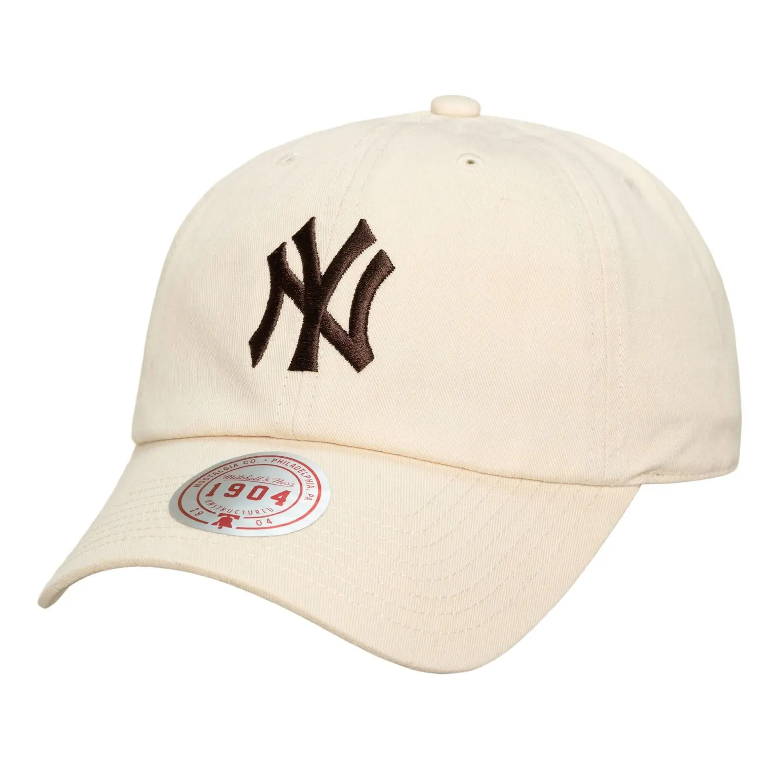 Mitchell & Ness New York Yankees Acrylic Embroidered Graphic Strapback Hat, Brown & Cream