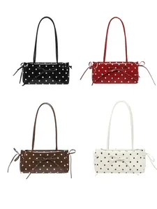 Cute Spring Summer Crossbody Shoulder Bag, Polka Dot Bowknot Bag, Office Daily Use, Girlfriend Gift, Mom Bag, Simple Commuter Bag