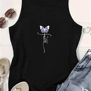 Purple Faith Butterfly Christian Tank