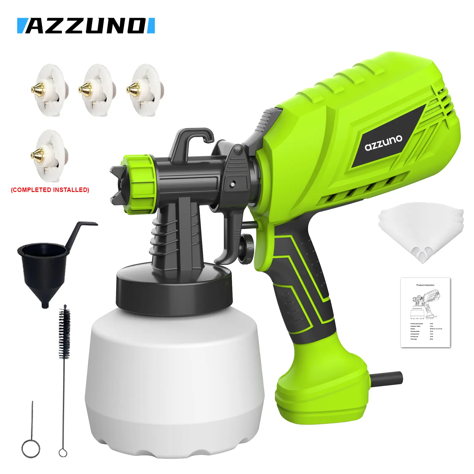 AZZUNO P01ACspray gun, 120v plug-in, easy to paint: fences, bicycles, clean homes, small and easy to use