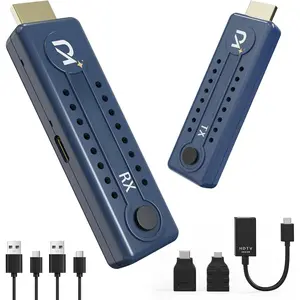HDMI Transmitter and Receiver 328FT/100M,4K Decode 1080P@60Hz  HDMI Extender,Plug and Play Portable 2.4G&5G Dual Band for Streaming Video and Audio to  from Laptop/TV Box