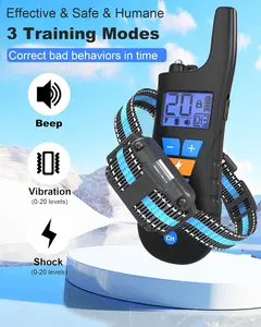 Dog Shock Collar with Remote Control - 3300FT Remote Dog Training Collar with Waterproof Design for 3 Training Modes, Rechargeable Shock Collar for Dogs 8-120lbs
