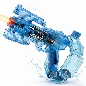 New Space Energy-Ring Electric Water Gun with LED lights,Summer vibes,large capacity, auto continuous fire, reload effect, strong spray, great for summer parties,parent-child games,ideal gift for kids and adults for outdoor beach and pool play,Summervibes