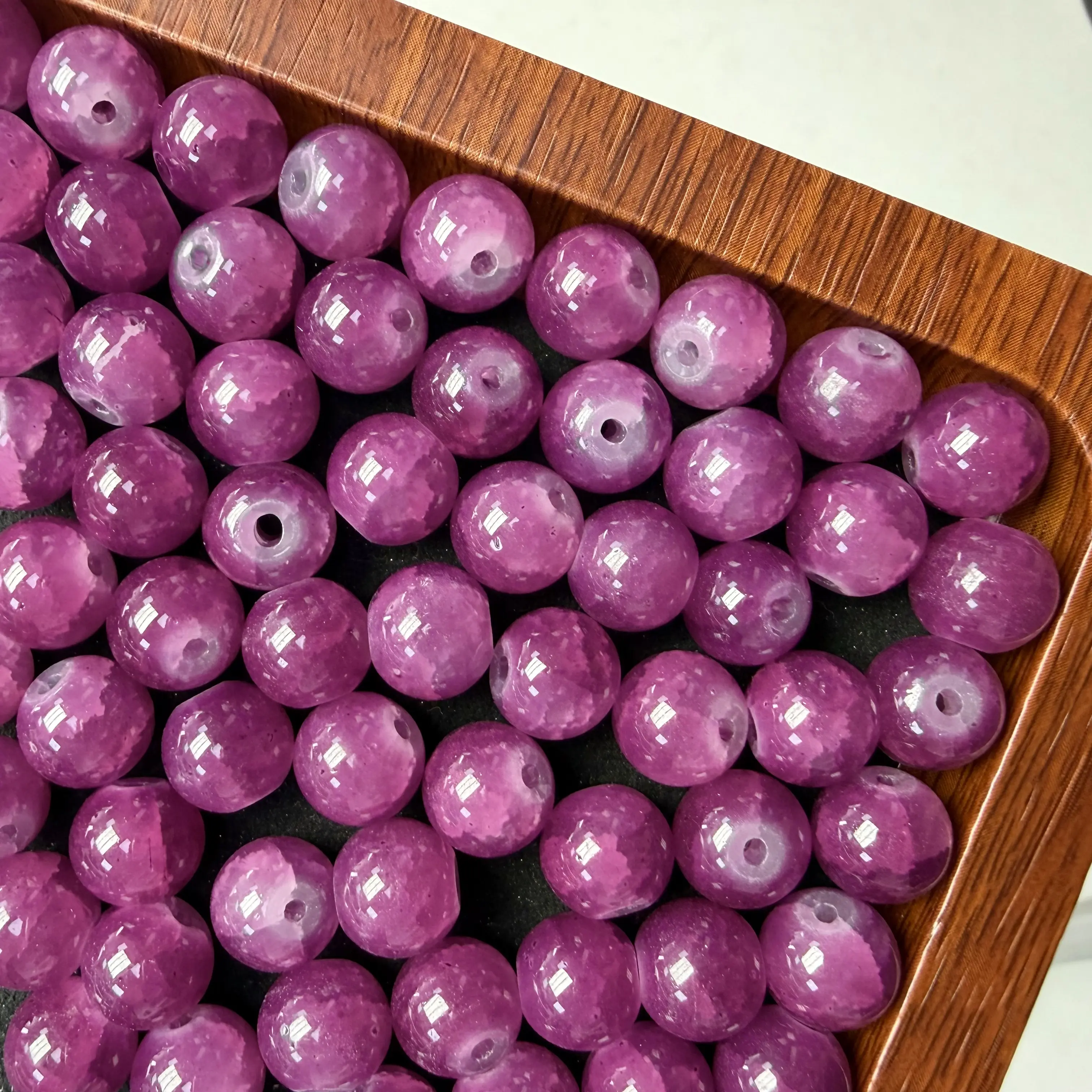 【DIY16】10mm Purple Crackle Bead 50ml