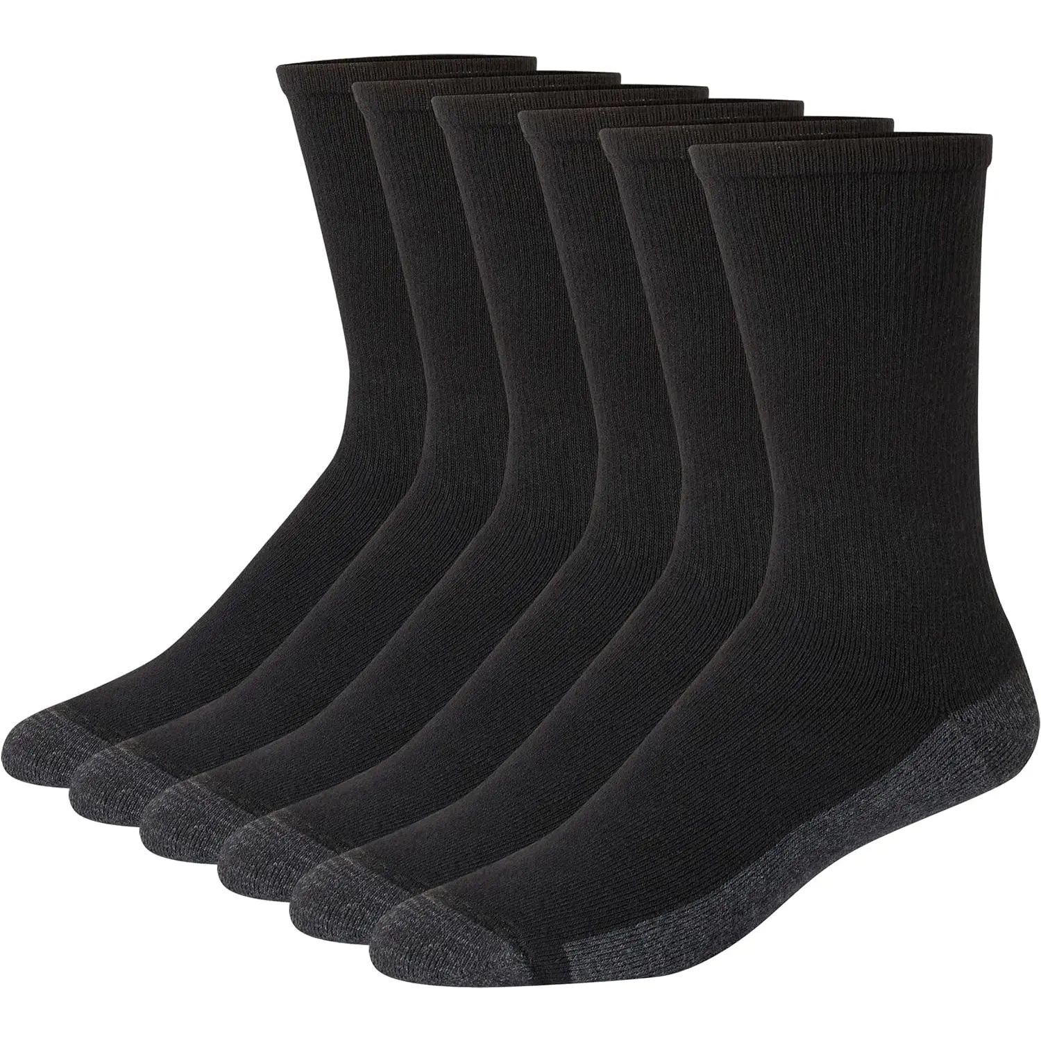 Hanes Men'S Max Cushioned Crew Socks, Moisture-Wicking with Odor Control, Multi-Pack Hanes
