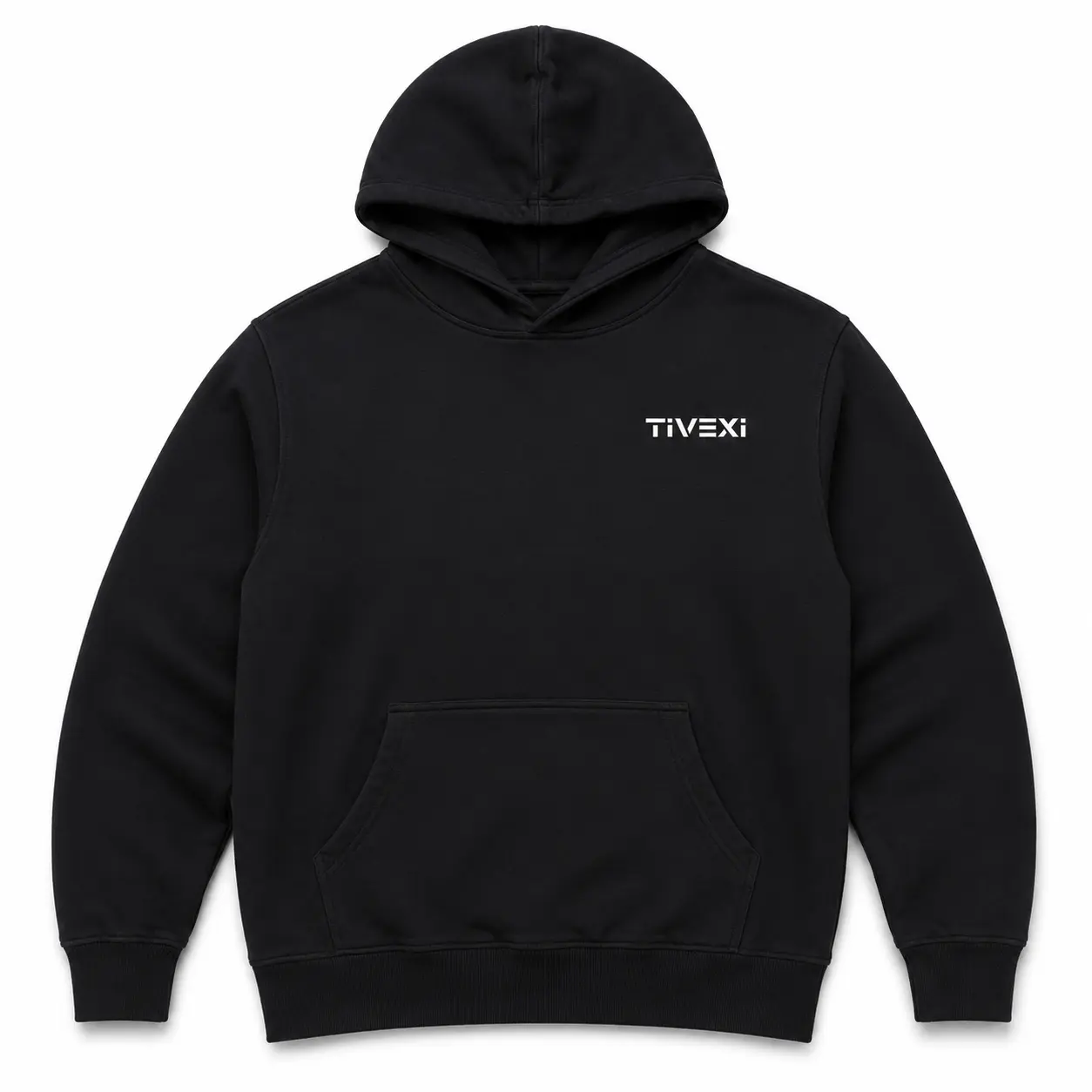Tivexi Classic Logo Hoodie – Black