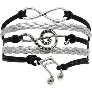 Charm Bracelet with Music, Bracelets for Women, Teens, and Girls. Adjustable for Musicians. Gift for Music Lovers
