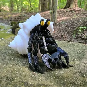 Hermit Crab Figurine Clint 3D Printed Articulated Pet with Adoption Certificate Realistic Design, Home Decor & Gifts Limited Edition