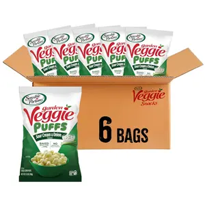 Portions Veggie Puffs, Sour Cream Onion Flavor, GlutenFree Chips, 3.75 Ounce Bag, 6Pack