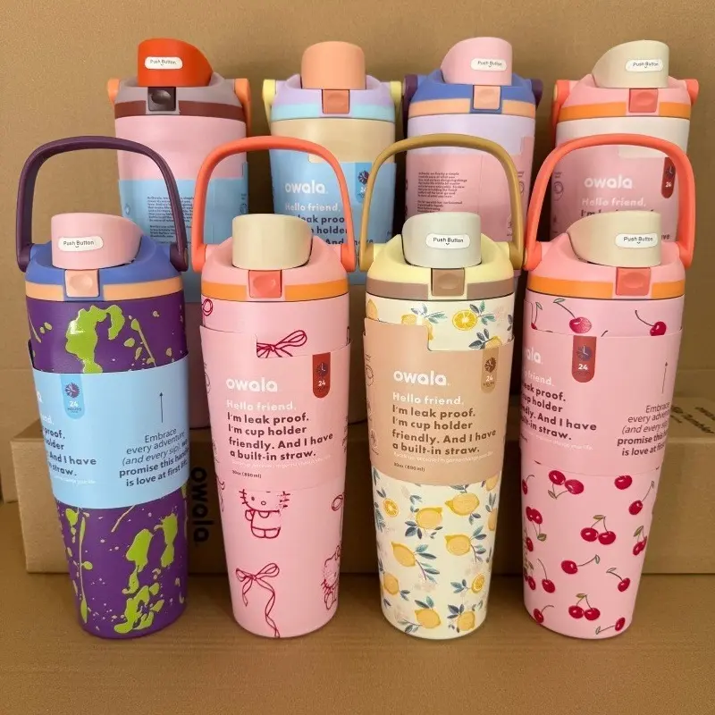 Owala 30oz Sway Stainless Steel Water Bottle-Multicolor Latest model,souvenir