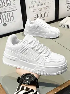 Bread shoes, fashionable student casual shoes, height increasing white shoes, thick soled board shoes