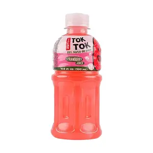 POCAS Korean TOK TOK Strawberry Coconut Jelly Drink 320ml - Refreshing Fruit Juice Beverage with Real Fruit Pieces