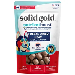 Solid Gold Freeze Dried Raw Meal Topper, For Dogs, All Ages, Beef & Pumpkin Recipe, 1.5 oz (42 g)