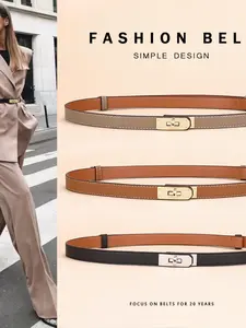 Versatile Fashion Belt Strap for Dresses, Waist Cinching Decoration, Layered Wear Leather Belt Thin Style, All Seasons Casual Accessory