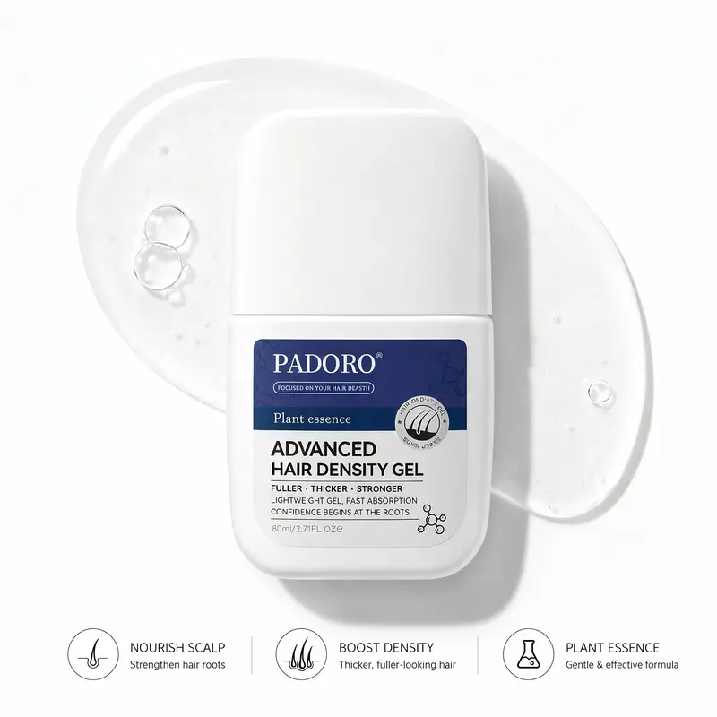 PADORO Hair Loss Prevention Serum gel for Hair Loss Treatments Men Women, Organic Rosemary Oil Biotin Collagen Complex for Thicker Fuller Longer Hair, Fortifying Scalp Revitalizing Treatment Accelerator for Thinning Hair & Scalp Coverage