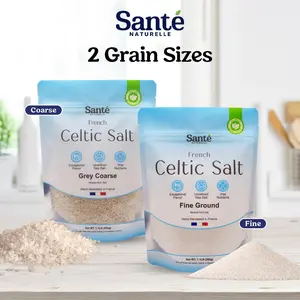 NEW 2026 !! Sante Naturelle French Celtic Salt - 1.1lb Hand Harvested Mineral Salt, Grey Coarse & Fine Ground, Rich in Vitamins & Minerals, Versatile Cooking Seasoning Flavor Natural