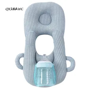 Infant Nursing Pillow, U-shape with Fixed Feeding Bottle Bag, Double Ears Handle Accessory