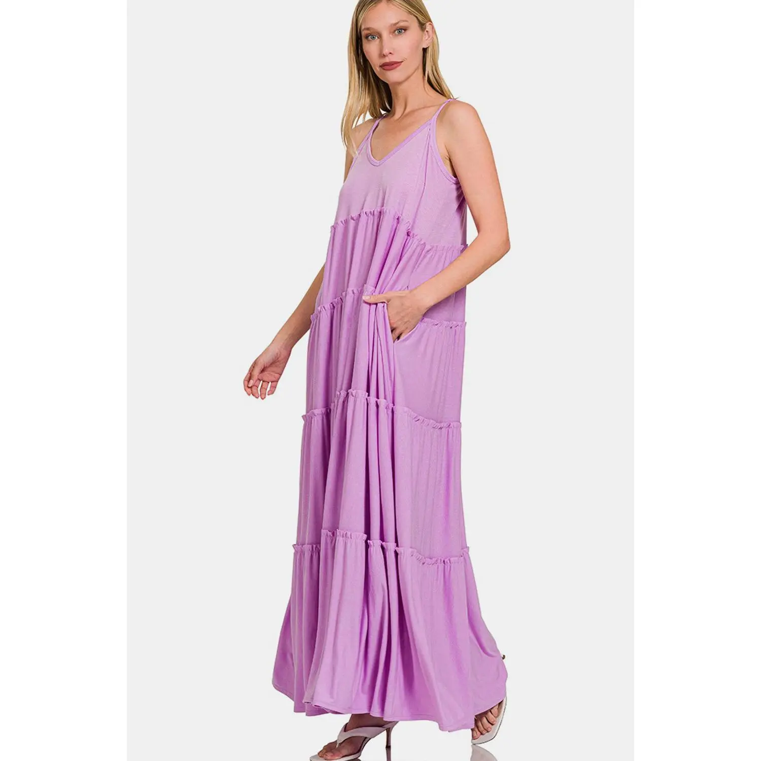 Willow Frill V-Neck Maxi Dress WIL-B0034