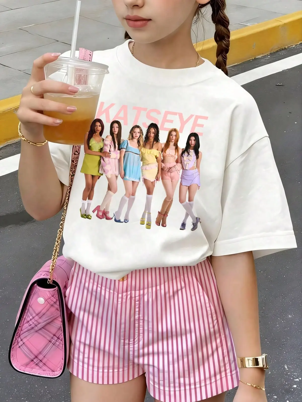 KATSEYE Group Graphic Kids T-Shirt – KPop Girl Group Fan Tee, Trendy Music Gift for Kid