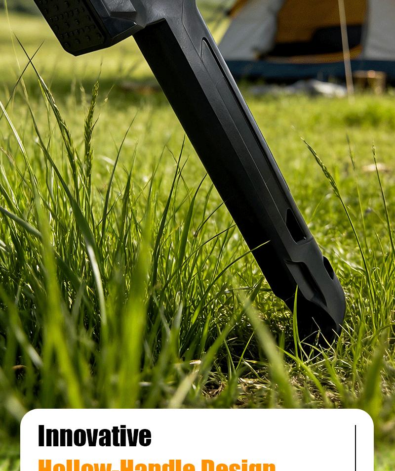 2-in-1 Tent Stake Hammer with Built-In Storage for 8 Stakes and Stake Puller for Outdoor Camping
