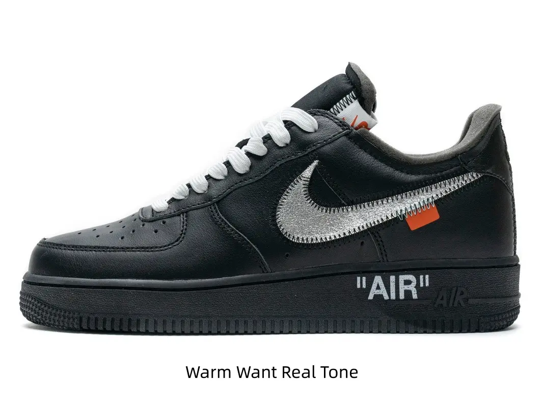 Matte full black smooth leather low top casual skate sneakers sketch stitched white side swoosh mini orange side tag AIR letter print circular grain anti slip rubber outsole men women vintage contrast street walking fashion shoes