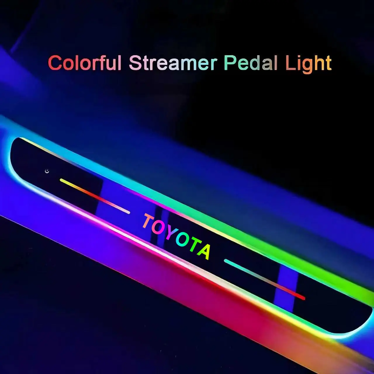 For TOYOTA 4PCS Car Door Sensor Lights & Pedal Lights Rechargeable 7 Color LED Welcome Lights with Multiple Modes Fashionable Car Decoration Multicolor Display Car Door Sill illuminated Light