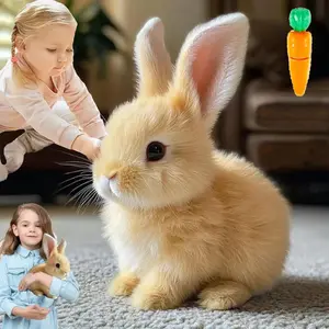 Bunny - Easter My Realistic Bunny Toy, Interactive Bunny Realistic Bunny - Jumping, Twitching, and Shaking Ears, Bunny Realistic Bunny Toy, Bunbi Realistic Bunny, Realistic Bunny Toys (Brown)