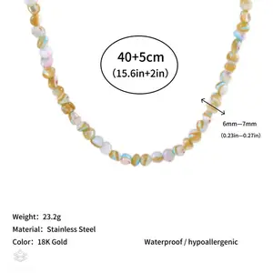 Women's Irregular Natural Deep Sea Shell Bead Necklace, Fashion Personalized Niche Clavicle Chain Jewelry