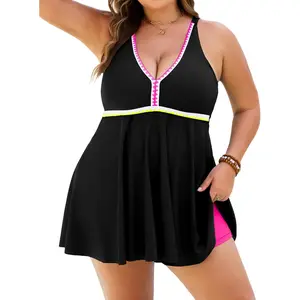 Plus Size Tankini Swimsuits for Women 2 Piece Tummy Control Modest Bathing Suits Bikini Swim Dress with Shorts 2026