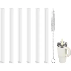 Replacement Straws Compatible With YAYA 12oz My First Travel Tumbler, with 1 Brush (Pack of 6)