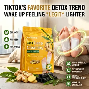 Natural Ginger Foot Patch for Daily Self Care, Audozava Mild 2-in-1 Foot Pads, Overnight Gentle Care to Freshen Feet, Reduce Odor and Bring Better Rest