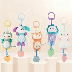 Baby Wind Chime Cartoon Plush Pendant Animal Bell Car Hanging Bed Hanging PlushBaby Toy Christmas Gift Halloween Gift Rabbit Cradle Rattle Maracas Sensory Cute