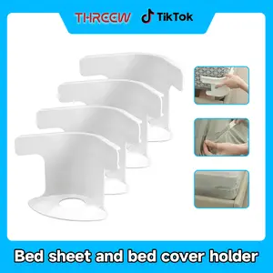 Lock Sheet Holders Set of 4, Heavy Duty Bed Sheet Holders with Fitted Sheet Straps, Keep Sheets Firm & Tight, Corner Fitted for All Mattress Sizes Bedsheet Clip Durable Bedding Accessories