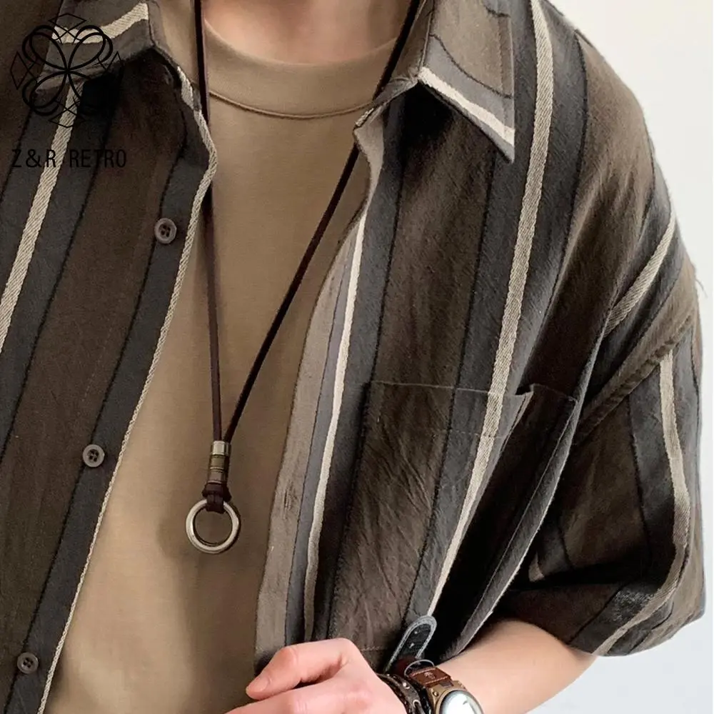 Vintage Chokers Genuine Leather Necklace for Men Women Jewelry Cord Adustable Chain Choker Necklaces  Rock Punk New in